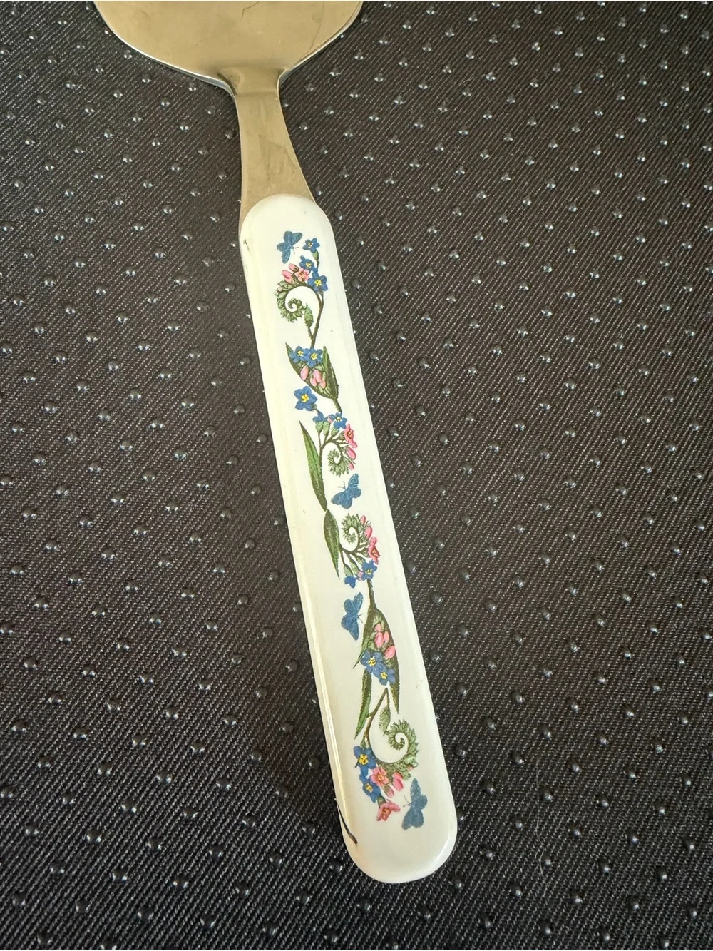 Vintage Portmeirion Botanic Garden Slotted Serving Spoon Floral Butterfly Japan